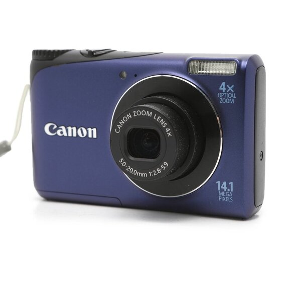 Canon Powershot A2200 14.1 MP Digital Camera 4X Zoom Blue Charger Battery Case - Picture 4 of 14